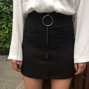 Black mini a-line skirt